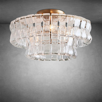 Denise Ghiaccio Glass Flush Mount Chandelier