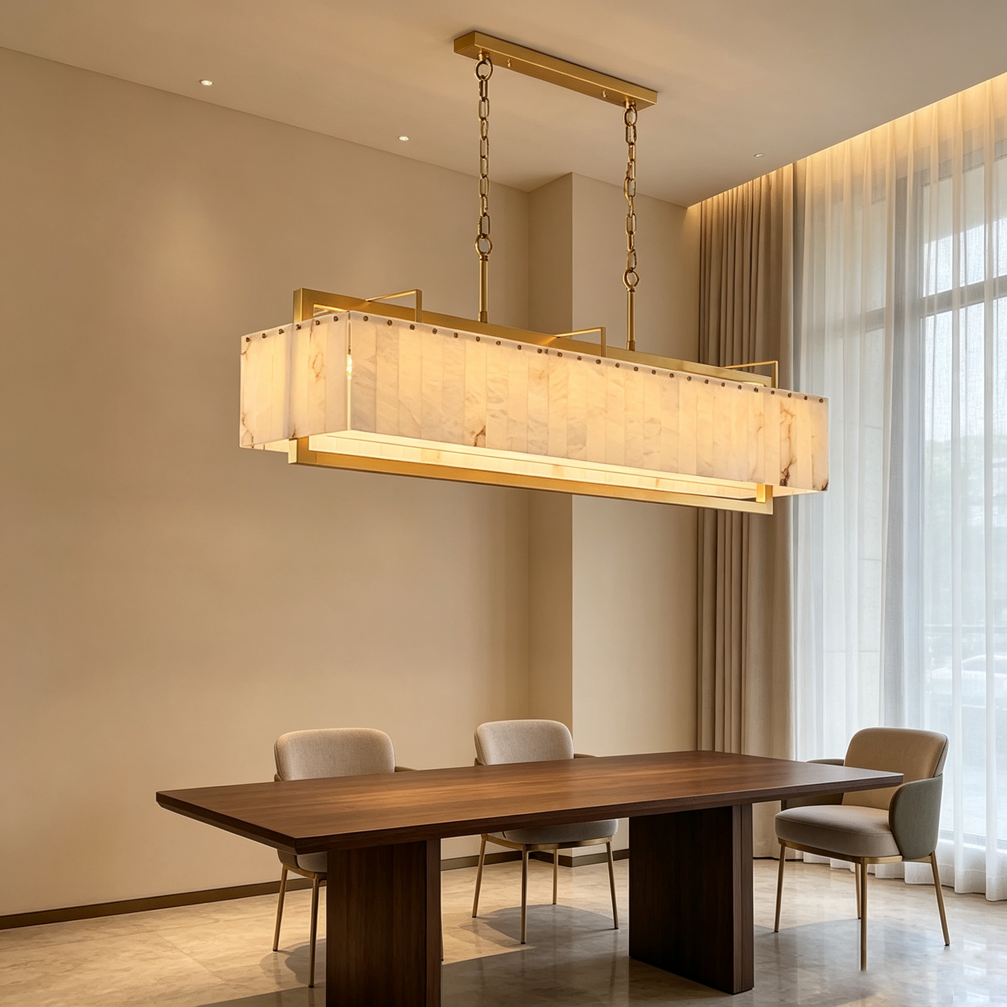Hexa Alabaster Chandelier