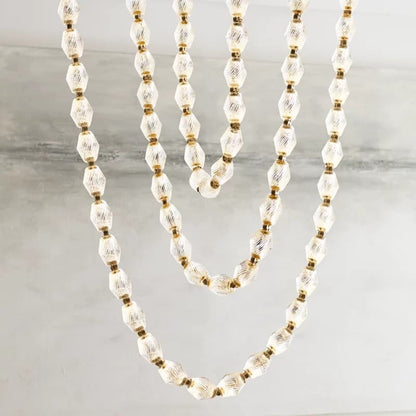 Pearl Necklace- Cryastal Pendant 115"H