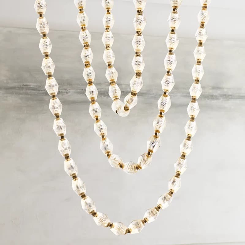 Pearl Necklace- Cryastal Pendant 115"H
