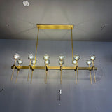 BOUBLE Crystal Ball Double Linear Chandelier 60"