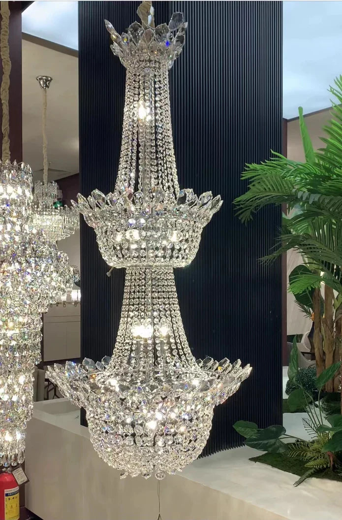 Empire Crystal Pendant Chandelier for Foyer/Entryway