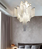 Post-Modern Extra Large Stainless Steel Long Tassel Chandelier for Large Living Room / Staircase / Villa / Duplexes