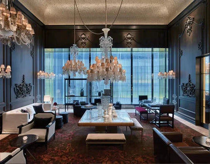 Large Light Luxury Classic Tiered Crystal Candle shaded Chandelier for High-ceiling Rooms/Living Room