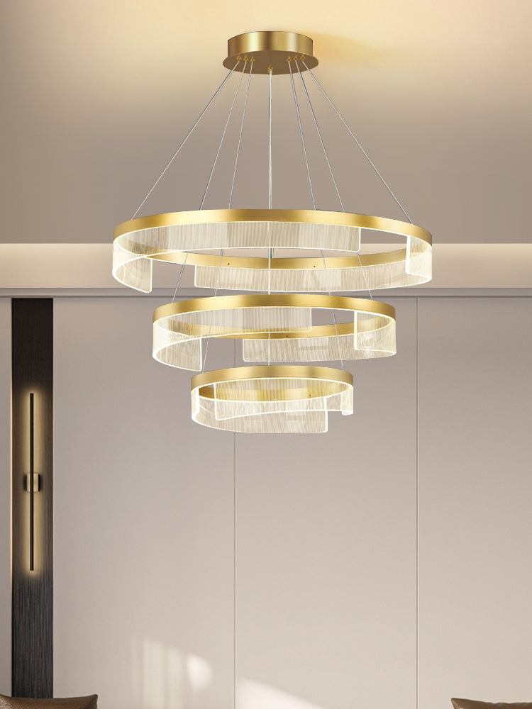 Designer Recommended Modern Simple Ring Round Acrylic Chandelier for Living Room/Bedroom/Dining Room