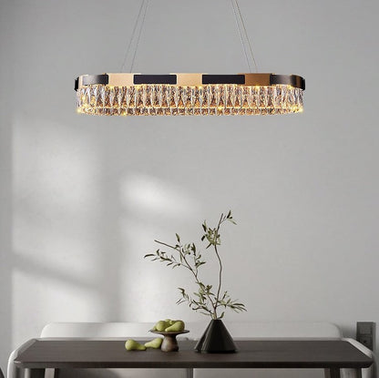 chandelier,chandeliers,stainless steel,crystal,k9 crystal,chain,rectangle,round,2 layers,long table,big table,kitchen island,luxury