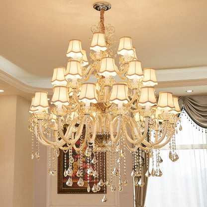 Extra Large Luxury Multi-Tiered Crystal Pendant Chandelier
