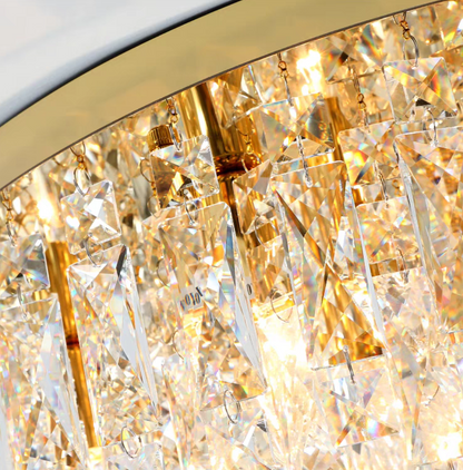 Oversize Luxury Flush Mount Crystal Chandelier for Living Room/Bedroom
