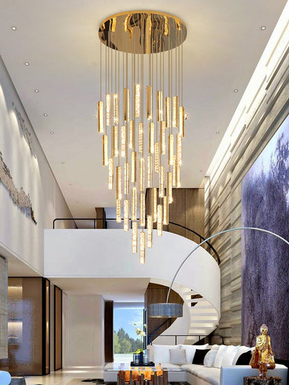 Extra Large Modern Spiral Crystal Ceiling Light Decoration for Staircase/ High Ceiling Living Room/ Hotel Lobby/ Hallway