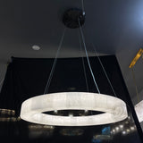 Alabaster Glow Round Chandelier 40"