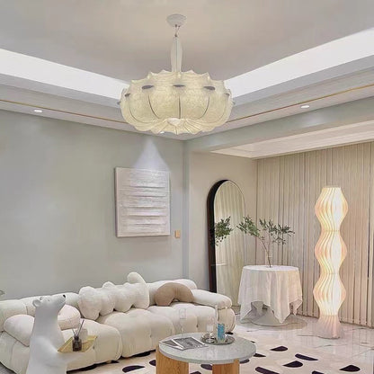 silk, creative, hand-made, chandelier, living room, bedroom, white, innocent, French, cream, cloud, comfortable