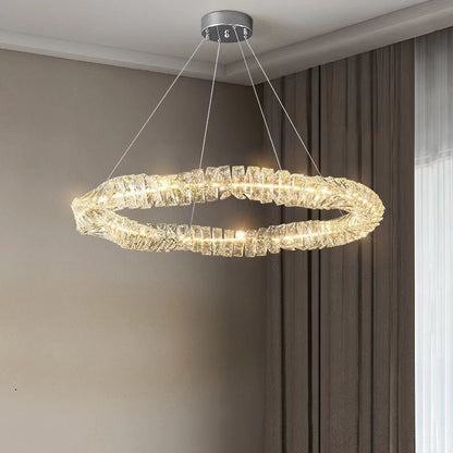 creative, crystal, chandeliers, ring, round, ajustable, upmarket, living room, dining room,light luxury, post modern