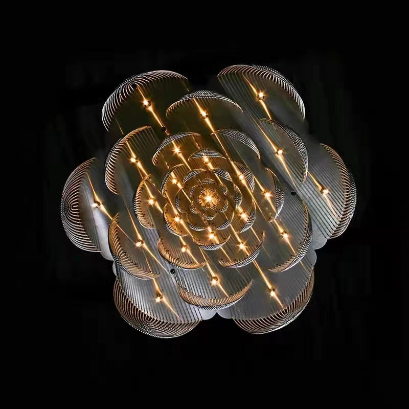 Post-Modern Art Flower Multi-tier Stainless Steel Pendant Chandelier for Living/Dining Room/Bedroom