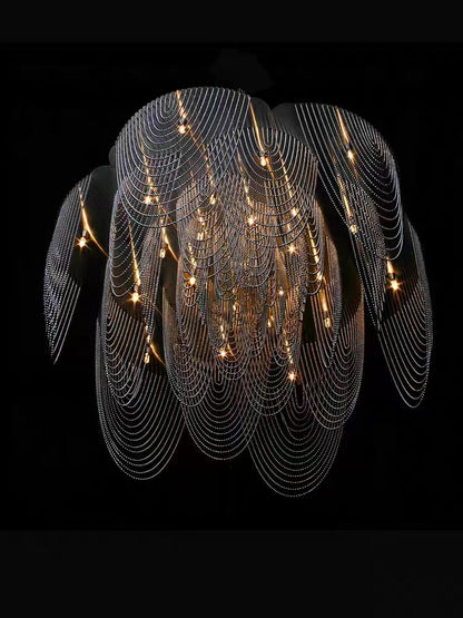 Post-Modern Art Flower Multi-tier Stainless Steel Pendant Chandelier for Living/Dining Room/Bedroom