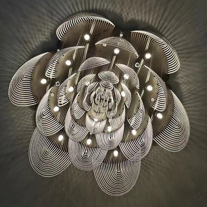 Post-Modern Art Flower Multi-tier Stainless Steel Pendant Chandelier for Living/Dining Room/Bedroom