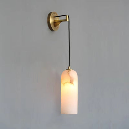 Louise Modern Alabaster Wall Sconce with Brass Finish