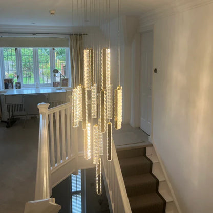 Extra Large Modern Spiral Crystal Ceiling Light Decoration for Staircase/ High Ceiling Living Room/ Hotel Lobby/ Hallway