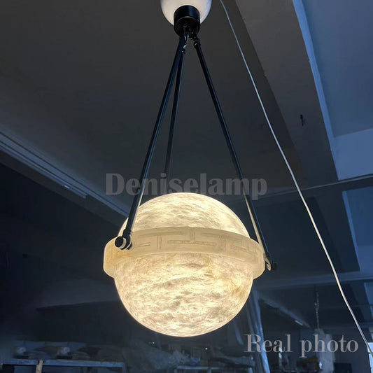 Alabaster Globe Pendant Light