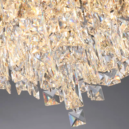 Oversize Luxury Flush Mount Crystal Chandelier for Living Room/Bedroom