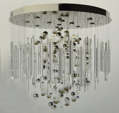 59'' Oval Chandelier for Dining Room Big Modern Glass Bubble Chandelier
