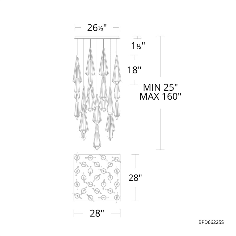 Devotee Linear Chandelier 25 Light
