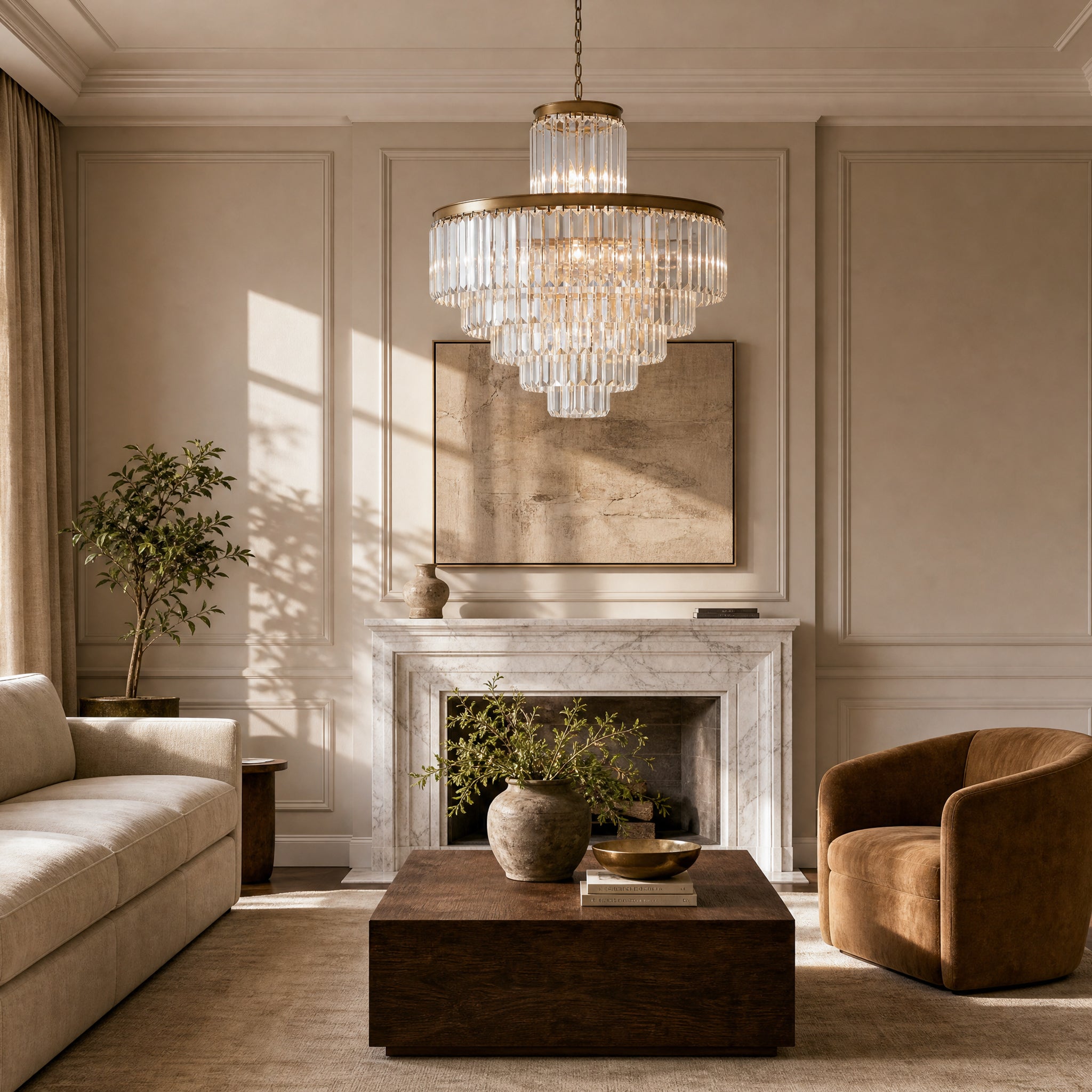 Elegant Leyland 22-Light Crystal Chandelier with Bronze Finish