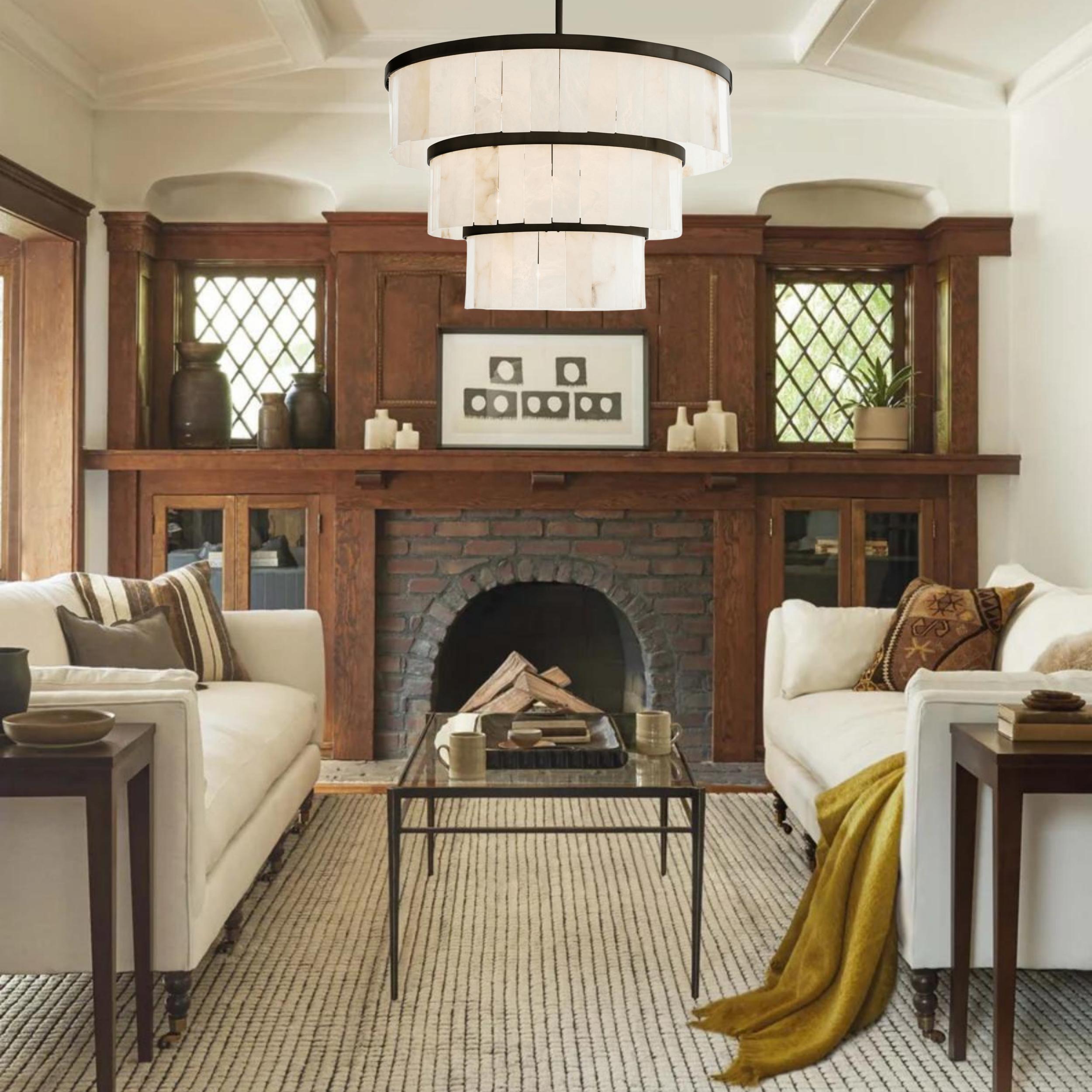 Windham Alabaster 3 Tier Chandelier