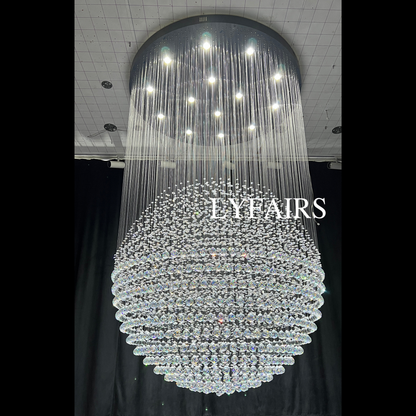 Modern Ball Crystal Raindrop Chandelier for Living Room/Staircase/Foyer