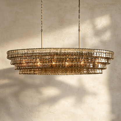 Glacien Oval Chandelier 54"W/65"W