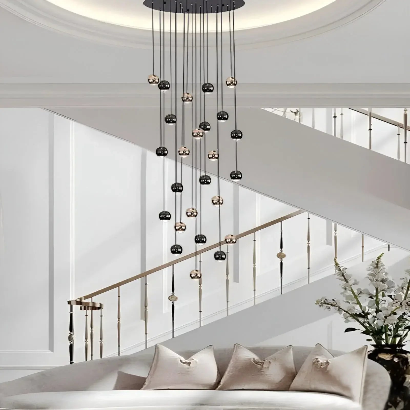 Glass Raindrop Foyer & Staircase Chandelier