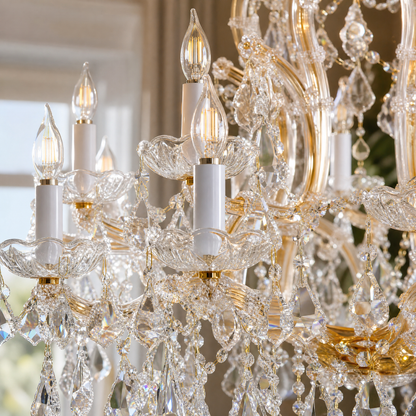 35.4" 24-Light Maria Theresa Crystal Chandelier - Gold