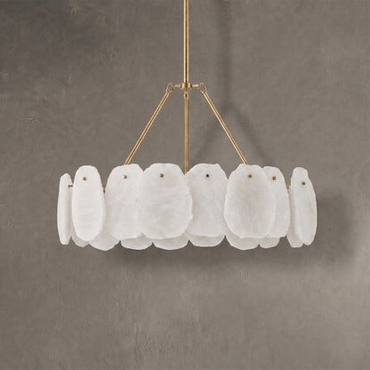 Spanish Alabaster 24" Circular Chandelier