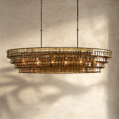 Glacien Oval Chandelier 54"W/65"W