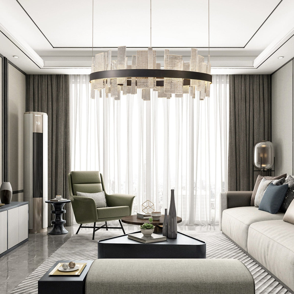 Griia Round Glass Chandelier