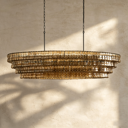 Glacien Oval Chandelier 54"W/65"W