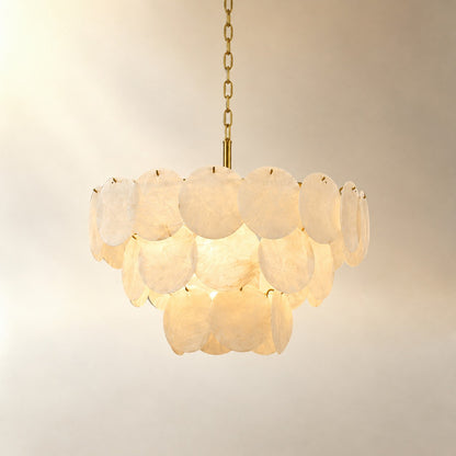 26" Natural Alabaster Round Chandelier