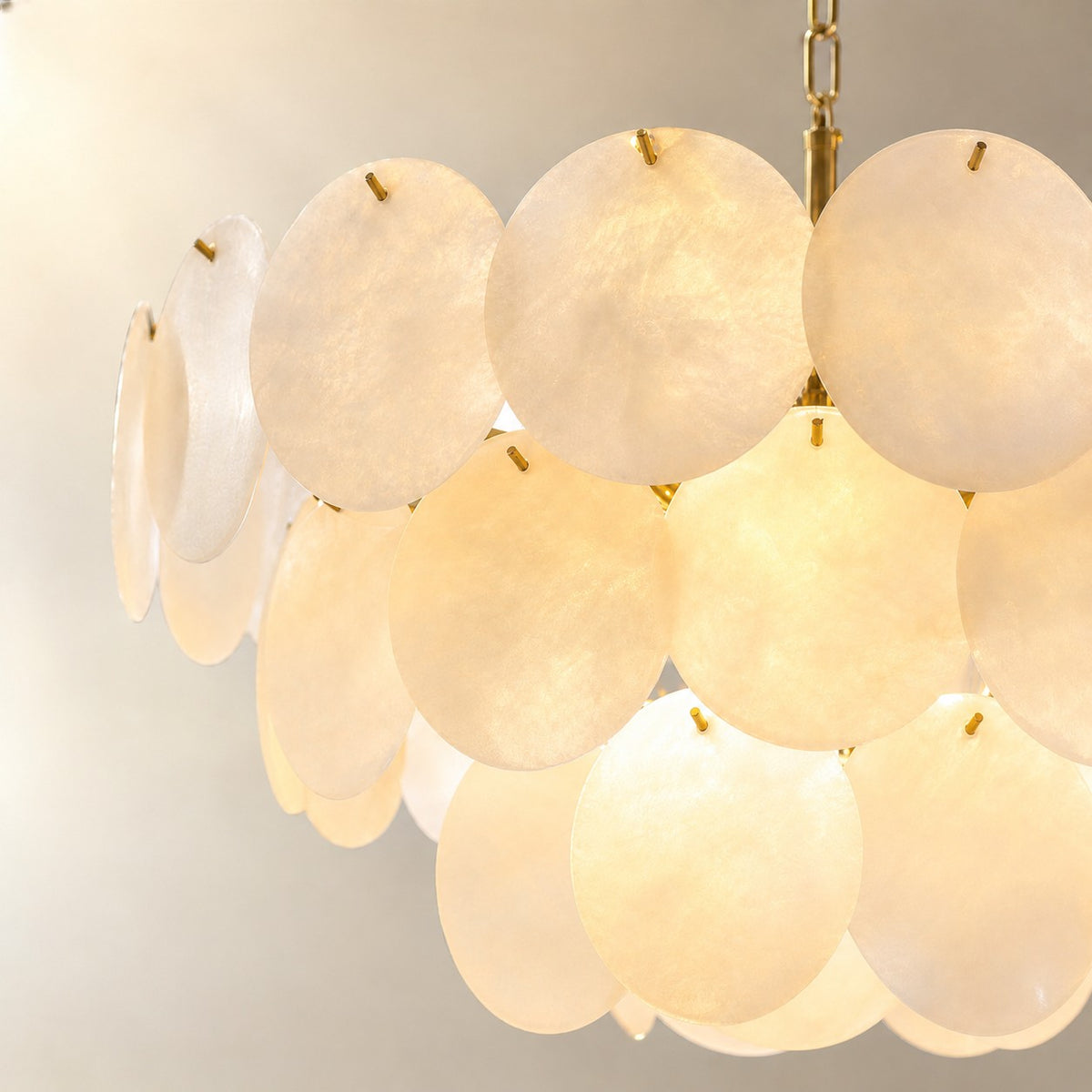 26" Natural Alabaster Round Chandelier