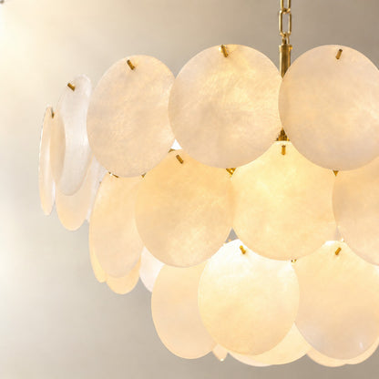 26" Natural Alabaster Round Chandelier
