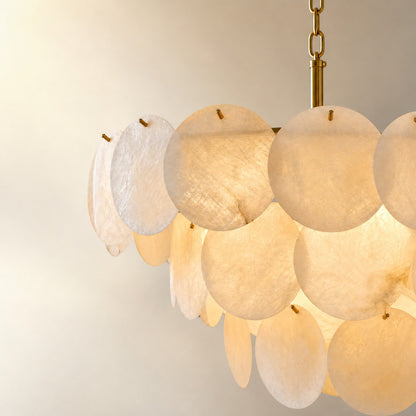 26" Natural Alabaster Round Chandelier