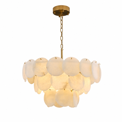 26" Natural Alabaster Round Chandelier