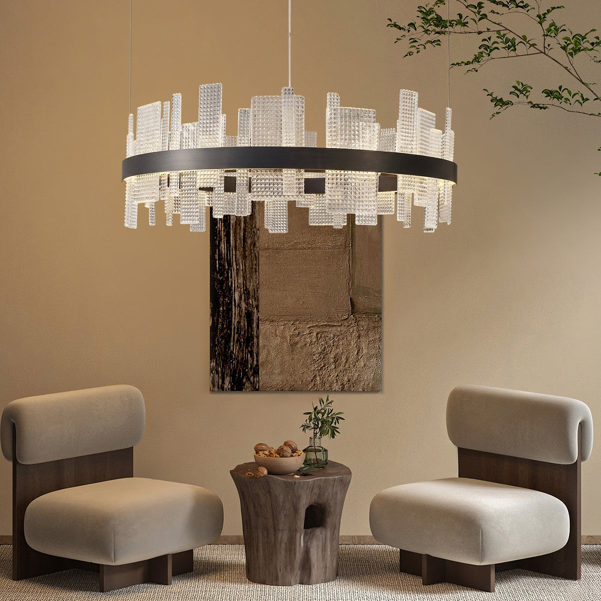 Griia Round Glass Chandelier
