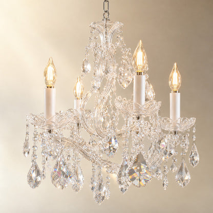 28.3" 12-Light Maria Theresa Crystal Chandelier - Silver