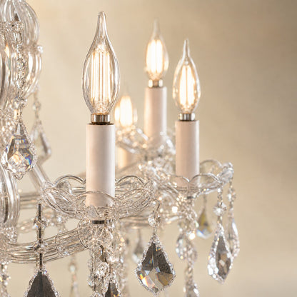 28.3" 12-Light Maria Theresa Crystal Chandelier - Silver