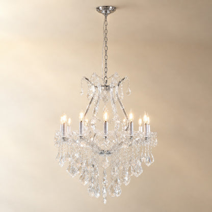 28.3" 12-Light Maria Theresa Crystal Chandelier - Silver