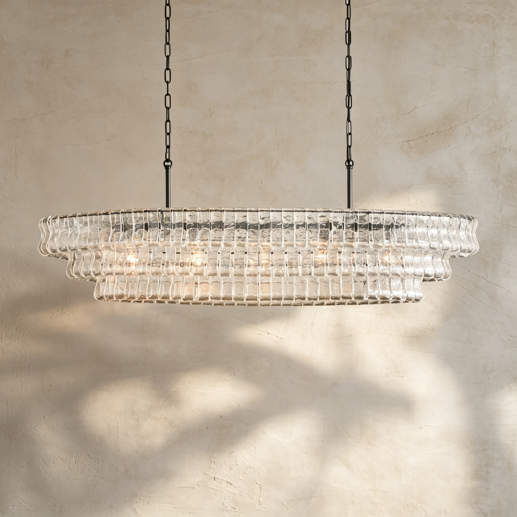 Glacien Oval Chandelier 54"W/65"W