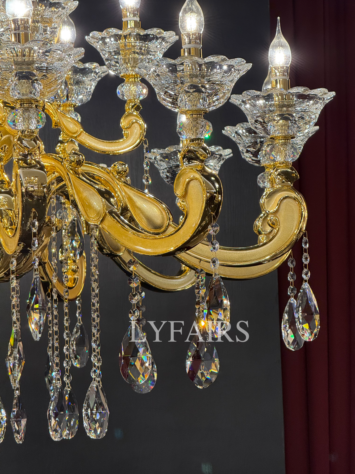 Baroque Revival Classical Brass Branches Candle Light Chandelier