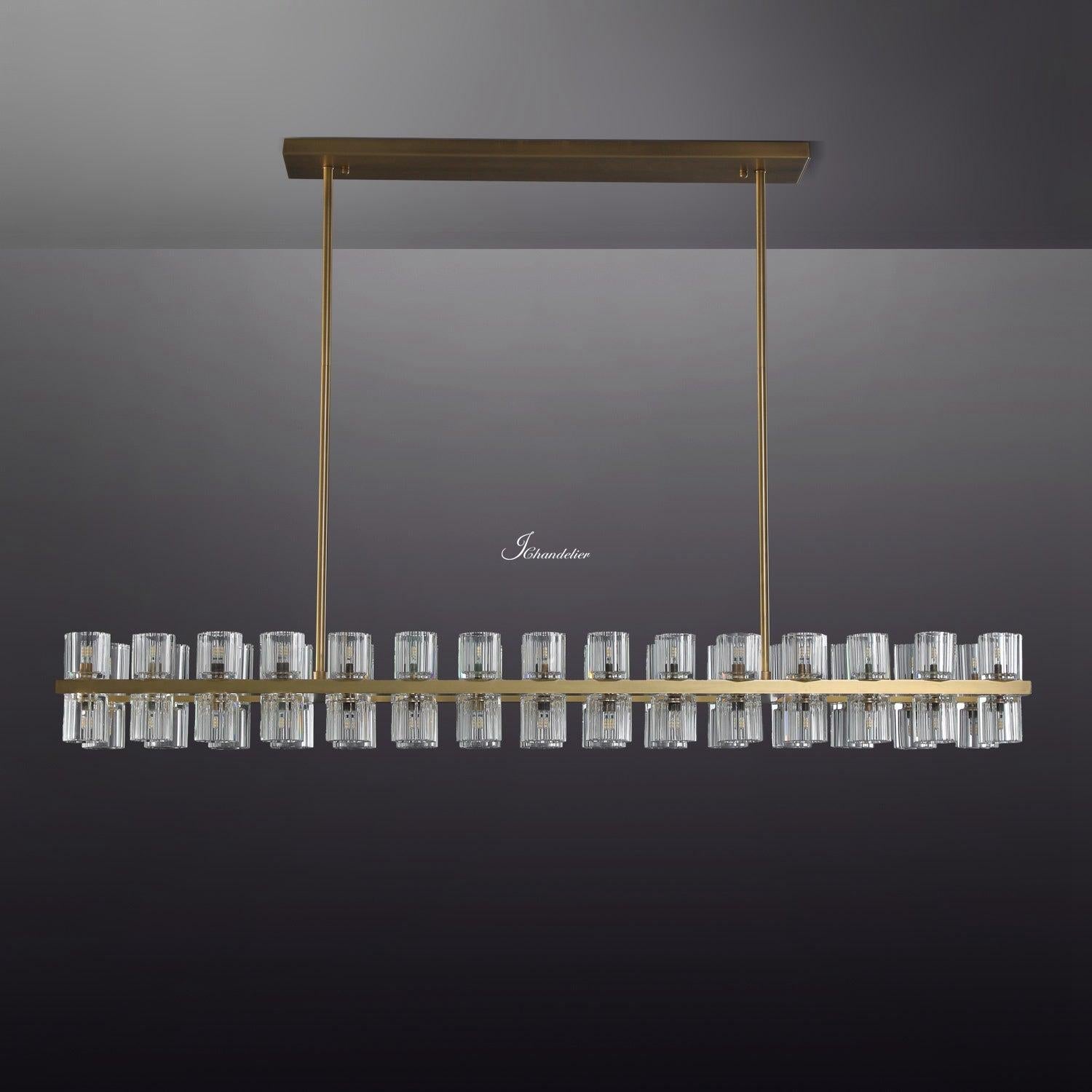 Auraline Crystal Rectangular Chandelier 54"