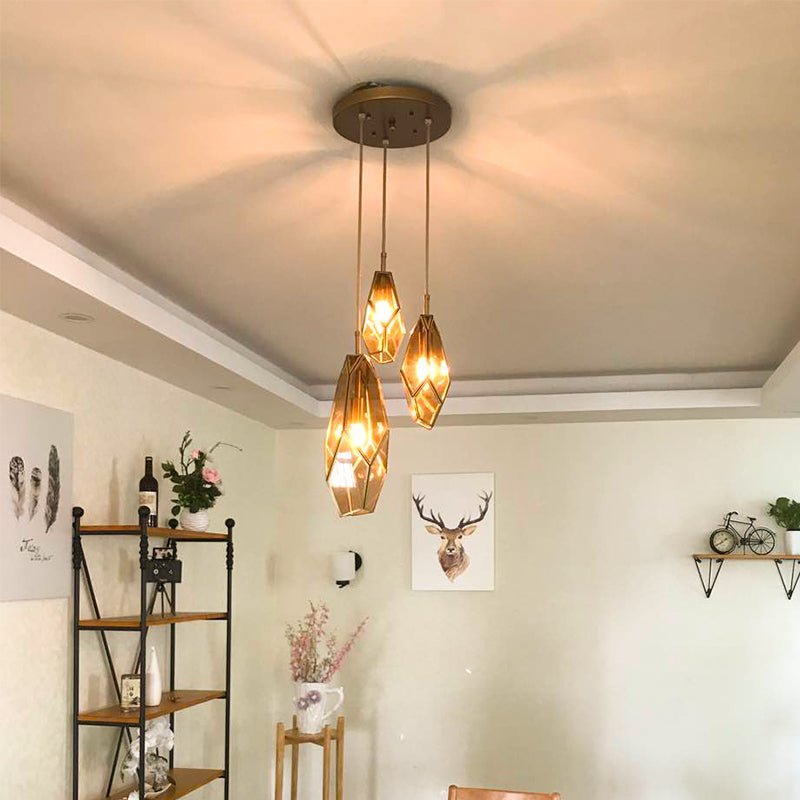 Deniselamp® Gold Art Deco Diamond Pendant Lamp & Chandelier