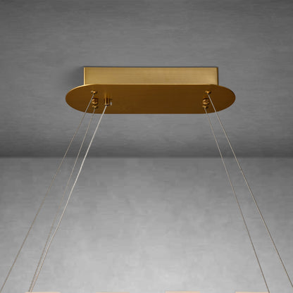 Rectangle Linear Alabaster Chandelier