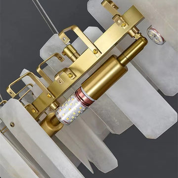 Alabaster Flake Round Chandelier 20" 23" 31" 39''D